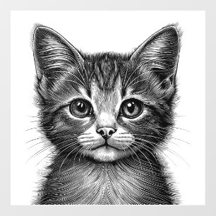 Autocollant Pour Fenêtre Dessin adorable de Young Cat