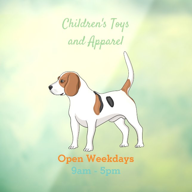 Autocollant Pour Fenêtre dessin animé de chien beagle (Feuille 3)
