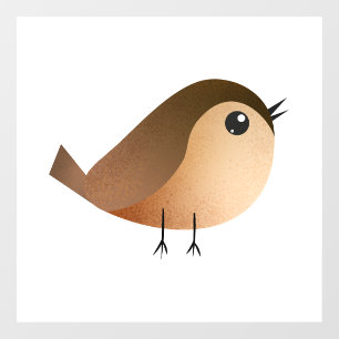 Autocollant Pour Fenêtre Dessin animé d'oiseau moineau mignon