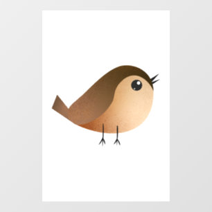 Autocollant Pour Fenêtre Dessin animé d'oiseau moineau mignon