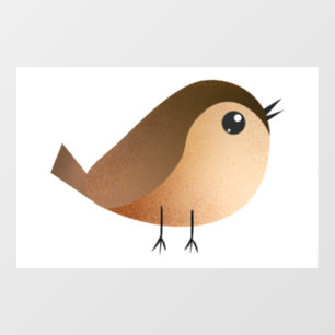 Autocollant Pour Fenêtre Dessin animé d'oiseau moineau mignon