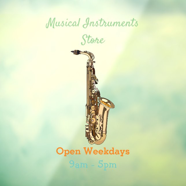 Autocollant Pour Fenêtre dessin animé saxophone (Feuille 3)