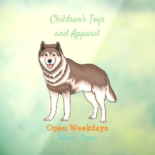 Autocollant Pour Fenêtre dessin humoristique sibérien husky