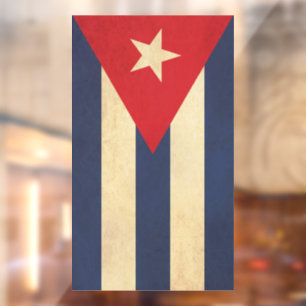 Autocollant Pour Fenêtre Dessin vintage du drapeau de Cuba
