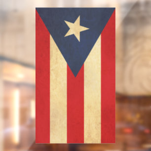 Autocollant Pour Fenêtre Dessin vintage du drapeau de Porto Rico