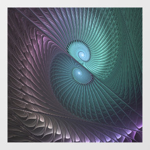 Autocollant Pour Fenêtre Deux spirales colorées art fractal abstrait modern