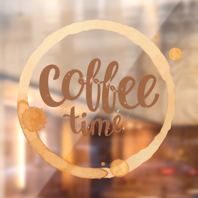 Autocollant Pour Fenêtre Devanture de l'entreprise Coffee Time Coffee Shop (Feuille 2)