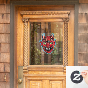 Autocollant Pour Fenêtre Diable Rouge Vintage Halloweenies