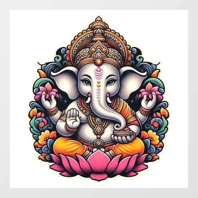 Autocollant Pour Fenêtre Dieu hindou Lord Ganesh Ganesha Ganormir fenêtre C (Feuille)