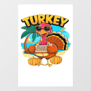Autocollant Pour Fenêtre Dinde en vacances en Jamaïque T-Shirt Classique.pn