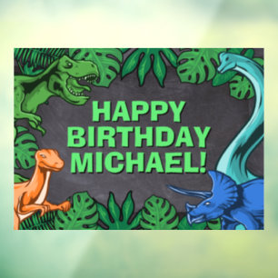 Autocollant Pour Fenêtre Dino Trex Jurassic Boy Dinosaur Anniversaire