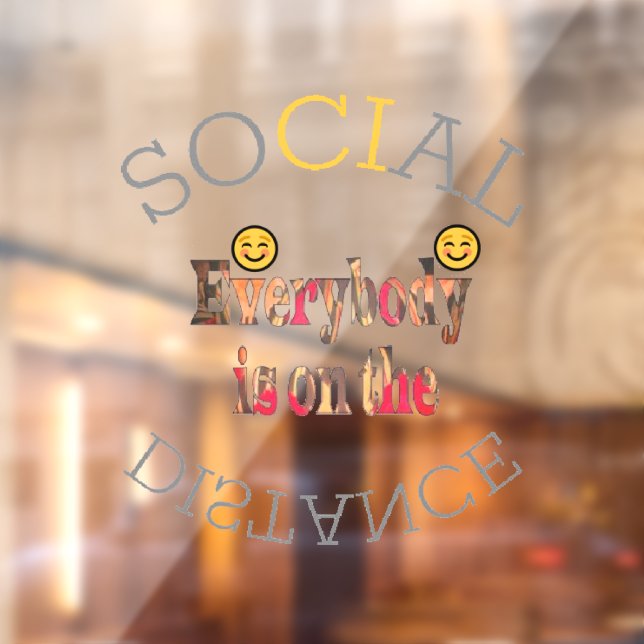 Autocollant Pour Fenêtre Distance sociale amusante (Feuille 2)