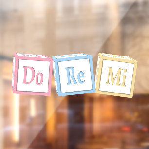 Autocollant Pour Fenêtre "Do Re Mi" Solfeggio Blocks pour bébés Enfants Mus