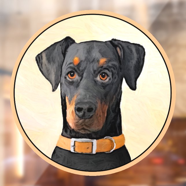 Autocollant Pour Fenêtre Doberman Pinscher Peinture non découpée Art origin (Feuille 2)