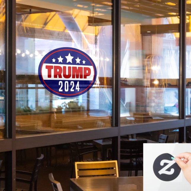 Autocollant Pour Fenêtre Donald Trump 2024 redonne l'élection américaine (Fenêtre du restaurant)