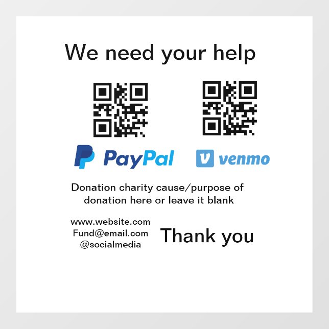 Autocollant Pour Fenêtre Donation Collection conseil pot ajouter votre q r  (Feuille)