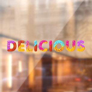 Autocollant Pour Fenêtre Donuts Dessin Animé Délicieux Glaçage Paillettes
