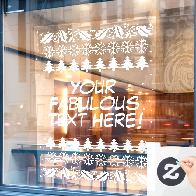 Autocollant Pour Fenêtre Douille de Noël moche texte personnalisé Décor (Fenêtre de café)