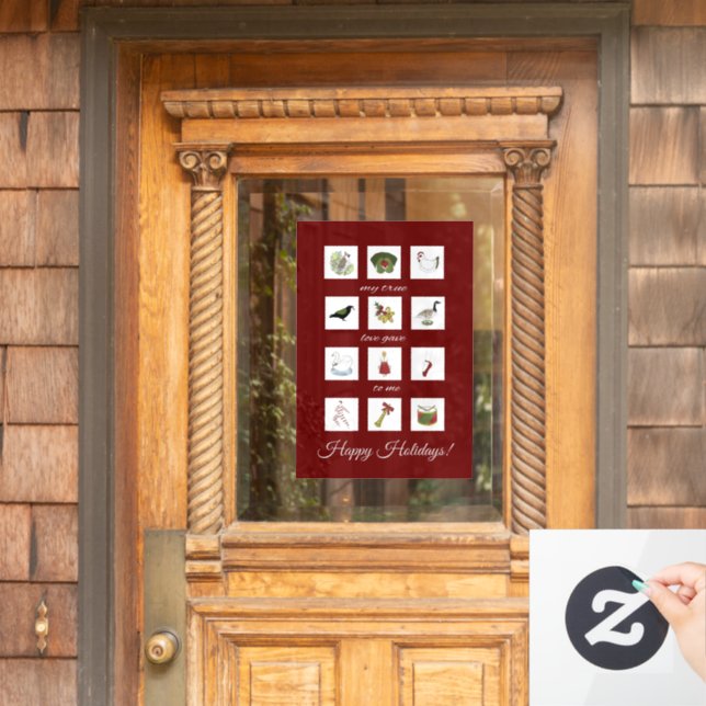 Autocollant Pour Fenêtre Douze jours de Noël Mon vrai amour (Porte d'accueil)