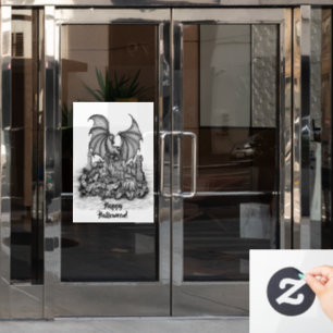 Autocollant Pour Fenêtre Dragon avec Zombie