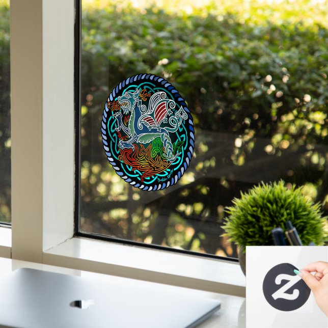 Autocollant Pour Fenêtre Dragon celtique (Bureau)