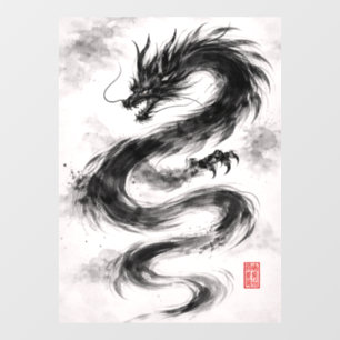 Autocollant Pour Fenêtre Dragon encre de Chine – Ombre du vent