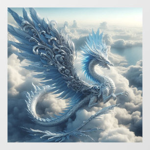 Autocollant Pour Fenêtre Dragon superbe entouré de nuages