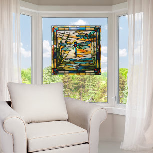 Autocollant Pour Fenêtre Dragonfly Faux en verre