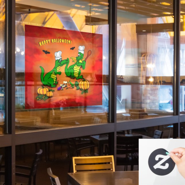 Autocollant Pour Fenêtre Dragons - Joyeux Halloween ! Aujourd'hui je vais c (Fenêtre du restaurant)