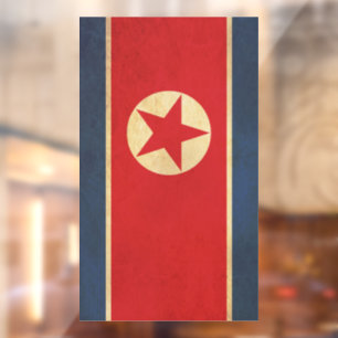 Autocollant Pour Fenêtre Drapeau Corée du Nord - Conception Vintage