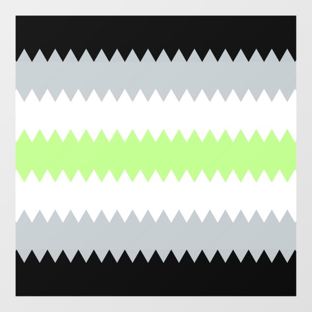 Autocollant Pour Fenêtre Drapeau de fierté Agender Abstrait Groovy Boho Zig (Feuille)