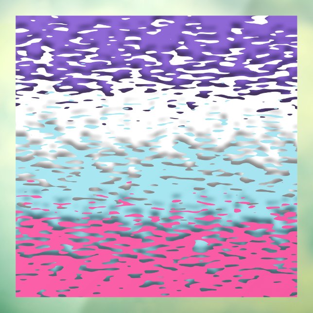 Autocollant Pour Fenêtre Drapeau de fierté multisexuel funky trippy ondulé  (Feuille 3)