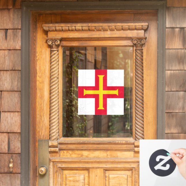 Autocollant Pour Fenêtre Drapeau de Guernesey (Porte d'accueil)