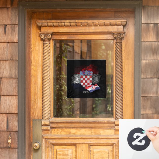 Autocollant Pour Fenêtre Drapeau de la Croatie (Porte d'accueil)