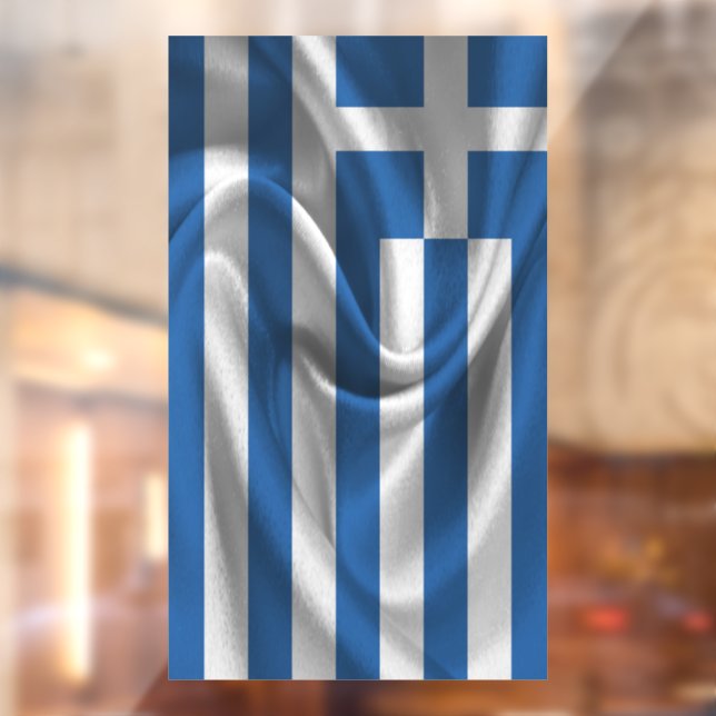 Autocollant Pour Fenêtre Drapeau de la Grèce (Feuille 2)