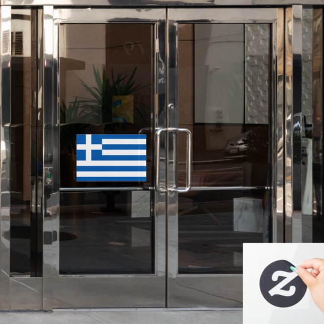 Autocollant Pour Fenêtre Drapeau de la Grèce découpé sur mesure  (Porte de bureau)