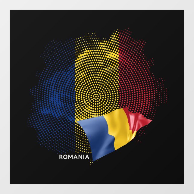 Autocollant Pour Fenêtre Drapeau de la Roumanie (Feuille)