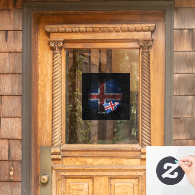 Autocollant Pour Fenêtre Drapeau de l'Islande (Porte d'accueil)
