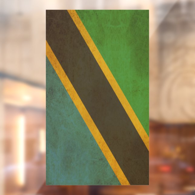 Autocollant Pour Fenêtre Drapeau de Tanzanie Conception Vintage (Feuille 2)