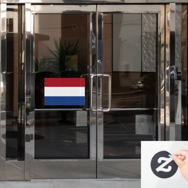 Autocollant Pour Fenêtre Drapeau des Pays-Bas découpé sur mesure  (Porte de bureau)