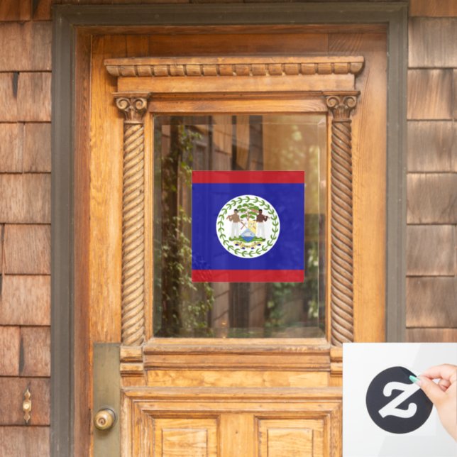 Autocollant Pour Fenêtre Drapeau du Belize (Porte d'accueil)