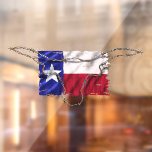 Autocollant Pour Fenêtre Drapeau du Texas patriotique Fil de fer barbelé Co