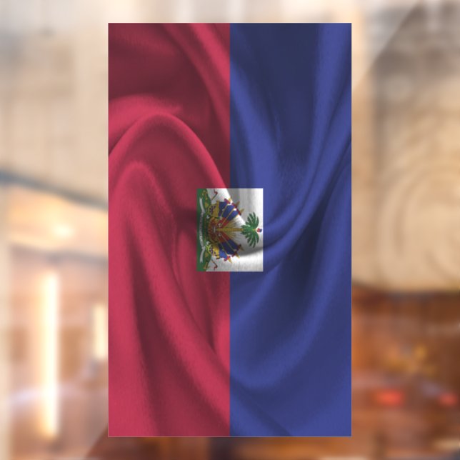 Autocollant Pour Fenêtre Drapeau Haïti (Feuille 2)