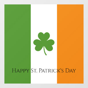 Autocollant Pour Fenêtre Drapeau irlandais St Patrick avec Shamrock   Perso