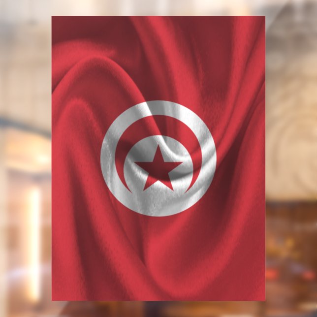 Autocollant Pour Fenêtre Drapeau tunisien (Feuille 2)
