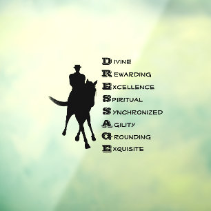 Autocollant Pour Fenêtre Dressage Est Cheval Et Rider Silhouette 