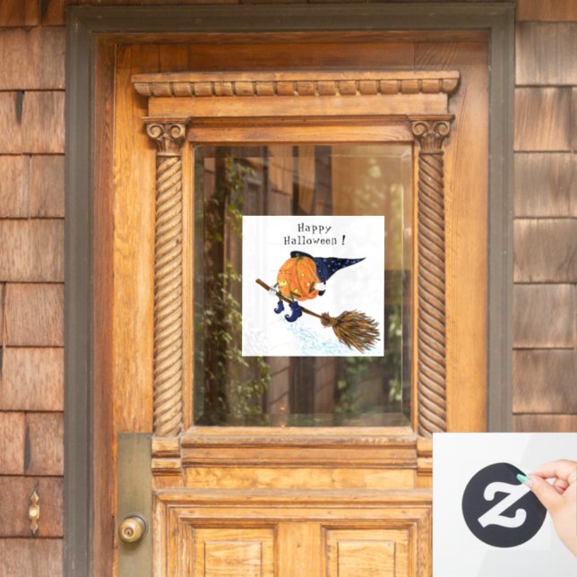 Autocollant Pour Fenêtre Drôle fenêtre Cling Halloween sorcier Citrouille v (Porte d'accueil)