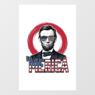 Autocollant Pour Fenêtre Drôle Merica Patriotique Président Vintage Vecteur