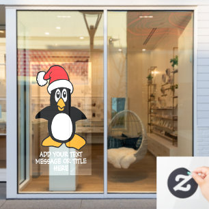 Autocollant Pour Fenêtre Drôle Noël Penguin Custom Words Clouage de la fenê