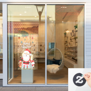 Autocollant Pour Fenêtre Drôle Père Noël, Snowman, Reindeer Joyeux Noël Wi